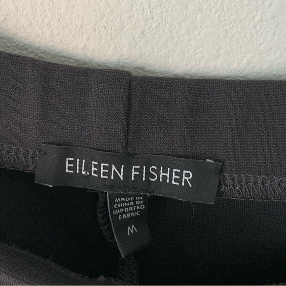 Eileen Fisher Knit Pants Womens Medium Gray Pull On Stretch Straight Leg career - Picture 2 of 8